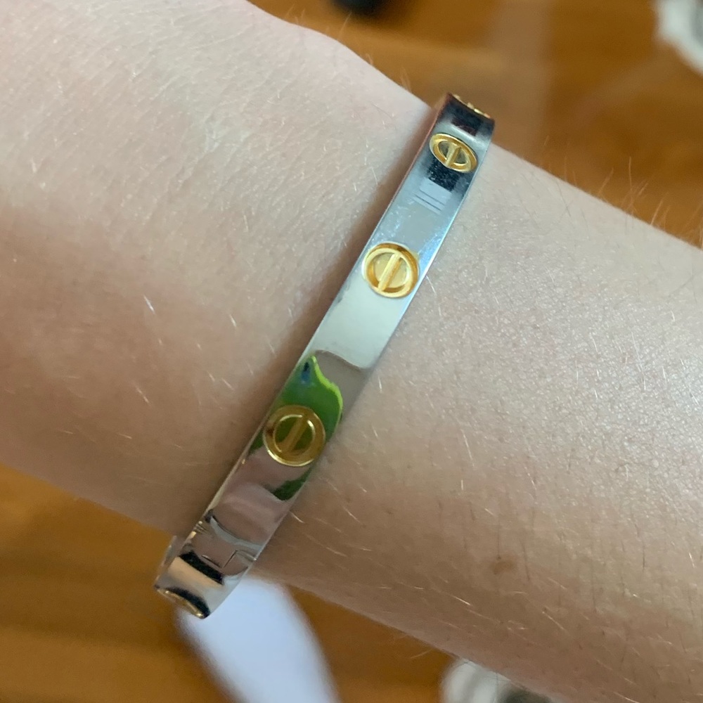 Gold & Silver Lock Clasp Bracelet